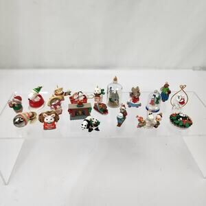 Lot 19 Hallmark Mini Ornaments 1990's Animals Pebbles & Bam Bam Snoopy & More